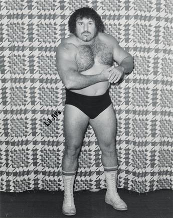 (PRO WRESTLING) An archive with over 120 portraits of pre-WWE Pro-wrestlers striking theatrical poses, photographed by Lil Al Vavasse